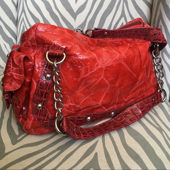 Red leather purse - Picture 1 of 7
